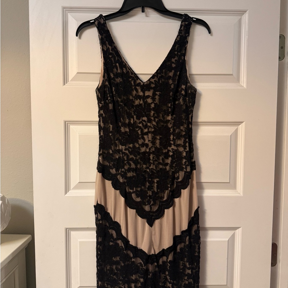 London Times Black and Nude Dress